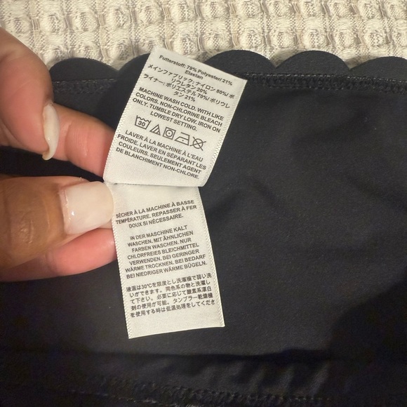NWOT J. Crew Black Scalloped High-Waisted Bikini Bottom - Picture 5 of 9
